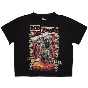 Rob Zombie - Born To Go Insane Lady Bl Crop Top i gruppen MERCHANDISE / T-shirt / Metal hos Bengans Skivbutik AB (5638793r)