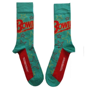 David Bowie - Stars Outline Uni Green Socks (Eu 36-40) i gruppen MERCHANDISE /  /  hos Bengans Skivbutik AB (5641766)