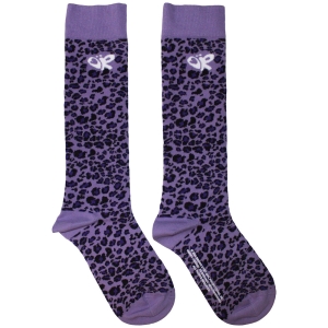Olivia Rodrigo - Leopard Print Uni Purp Knee Socks (Eu 36-40) i gruppen MERCHANDISE /  /  /  hos Bengans Skivbutik AB (5641846)