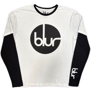 Blur - Circle Logo Uni Wht/Bl Layered Longsleeve  (L) i gruppen MERCHANDISE / T-shirt / Pop-Rock hos Bengans Skivbutik AB (5643643)