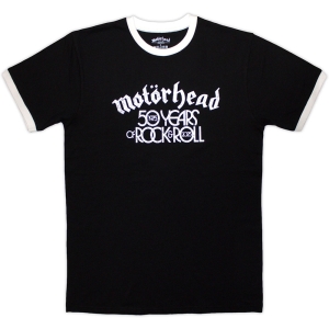 Motorhead - 50 Years Text Lock Up Ringer Uni Bl T-Shirt i gruppen MERCHANDISE / T-shirt / Nyheter / Metal hos Bengans Skivbutik AB (5643870r)
