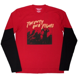Twenty One Pilots - Live Scribble Uni Red/Bl Layered Longsleeve i gruppen MERCHANDISE / T-shirt / Pop-Rock hos Bengans Skivbutik AB (5644799r)