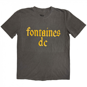 Fontaines D.C. - Gothic Logo Stone Wash Uni Char T-Shirt i gruppen MERCHANDISE / T-shirt / Kommende / Pop-Rock hos Bengans Skivbutik AB (5645416r)