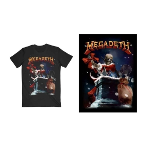 Megadeth - Santa Vic Chimney Uni Bl T-Shirt  (2XL) i gruppen -Start Tshirt hos Bengans Skivbutik AB (5648186)