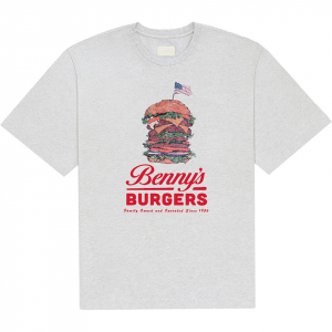 Stranger Things -  Benny’S Burger Uni Grey T-Shirt i gruppen MERCHANDISE / T-shirt / Kommende / Film-Musikkkal hos Bengans Skivbutik AB (5649155r)