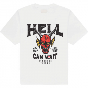 Stranger Things - Hell Can Wait Uni Wht T-Shirt i gruppen MERCHANDISE / T-shirt / Kommende / Film-Musikkkal hos Bengans Skivbutik AB (5649169r)