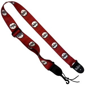 The Beatles - Drop T Drum Red Guitar Strap i gruppen MERCHANDISE / Merch / Nyheter / Pop-Rock hos Bengans Skivbutik AB (5649183)