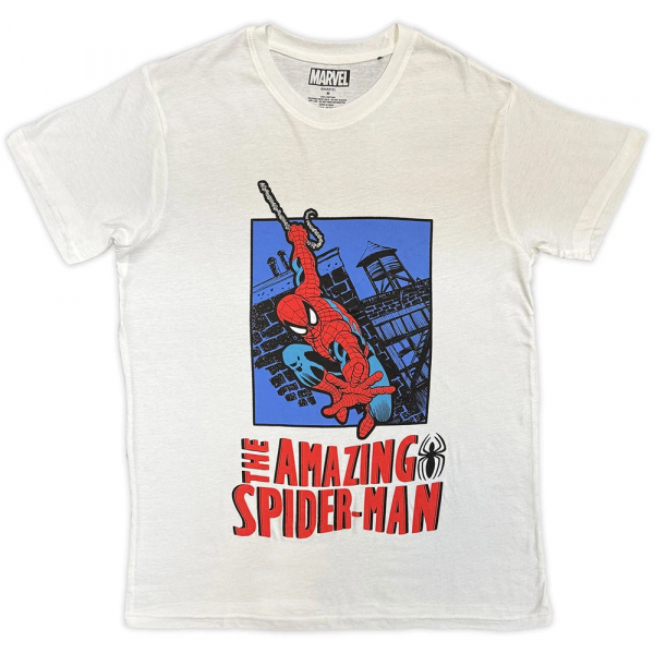Marvel - The Amazing Spider-Man Lunge Uni Wht T-Shirt i gruppen MERCH / Klær / T-skjorter hos Bengans Skivbutik AB (5651294r)