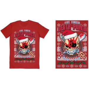 Five Finger Death Punch - Zombie Kill Xmas Uni Red T-Shirt  (2XL) i gruppen MERCHANDISE / T-shirt / Heavy Metal hos Bengans Skivbutik AB (5651451)