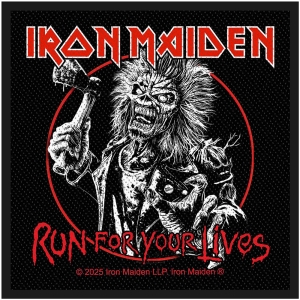 Iron Maiden - Run For Your Lives Standard Patch i gruppen MERCHANDISE / Tøypatch / Heavy Metal hos Bengans Skivbutik AB (5653136)