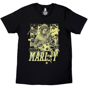 Bob Marley - Football Collage Uni Bl T-Shirt i gruppen MERCHANDISE / T-shirt / Reggae hos Bengans Skivbutik AB (5653198r)