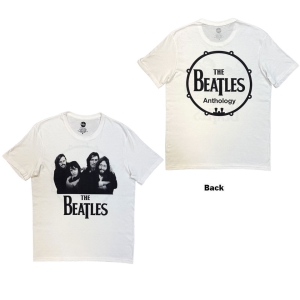 The Beatles - Group Photo Anthology Drum Uni Wht T-Shirt i gruppen MERCHANDISE / T-shirt / Kommende / Pop-Rock hos Bengans Skivbutik AB (5658948r)