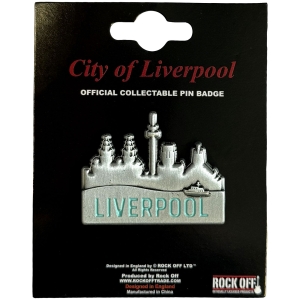 Rock Off - City Of Liverpool Skyline Pin Badge i gruppen Merchandise hos Bengans Skivbutik AB (5663236)