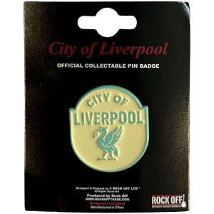 Rock Off - City Of Liverpool Emblem Cyan Pin Badge i gruppen Merchandise hos Bengans Skivbutik AB (5663238)