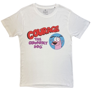 Courage The Cowardly Dog - Logo Uni Wht T-Shirt i gruppen MERCHANDISE / T-shirt / Nyheter /  hos Bengans Skivbutik AB (5663598r)