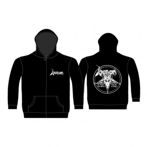 Venom - Zip Hood - In League With Satan (M) i gruppen MERCHANDISE / Hoodies / Kommende / Metal hos Bengans Skivbutik AB (5663941)