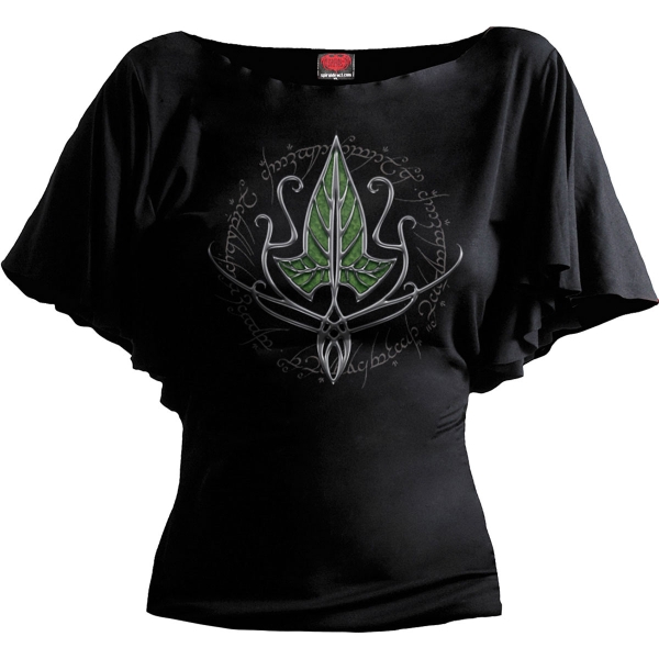 Lord Of The Rings - Frodo Leaf - Ladies Latin Boatneck Top i gruppen MERCHANDISE / T-shirt / Soundtrack hos Bengans Skivbutik AB (5666001r)