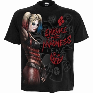 Dc Comics - Harley Quinn - Embrace Madness - T-Shirt i gruppen MERCHANDISE / T-shirt / Nyheter / Film-Musikkkal hos Bengans Skivbutik AB (5666006r)