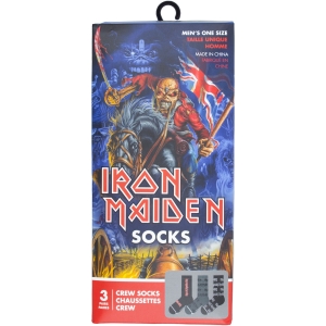 Iron Maiden - Logos Gift Box Uni 3-Pack Socks i gruppen MERCHANDISE / Strumpor / / hos Bengans Skivbutik AB (5667745)
