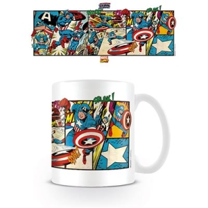 Marvel - Marvel Comics (Captain America Panels) Mug i gruppen MERCHANDISE / Kopp / Soundtrack hos Bengans Skivbutik AB (5669260)