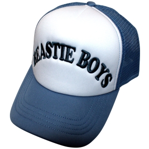 Beastie Boys - Text Logo Wht/Denim Mesh-Back Cap i gruppen MERCHANDISE / Merch / Kommende / Hip Hop-Rap hos Bengans Skivbutik AB (5671078)
