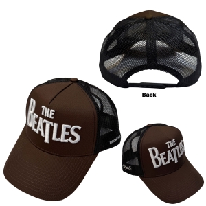 The Beatles - Drop T Logo & Apple Brown/Bl Mesh-Back Cap i gruppen MERCHANDISE / Caps /  /  hos Bengans Skivbutik AB (5671083)