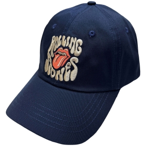 The Rolling Stones - Swirl Tongue Logo Navy Baseball Cap i gruppen MERCHANDISE / Caps /  /  hos Bengans Skivbutik AB (5671120)