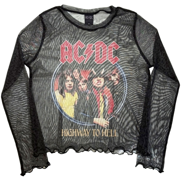 Ac/Dc - Highway To Hell Lady Bl Mesh Crop i gruppen MERCHANDISE / T-shirt / Nyheter / Metal hos Bengans Skivbutik AB (5673988r)