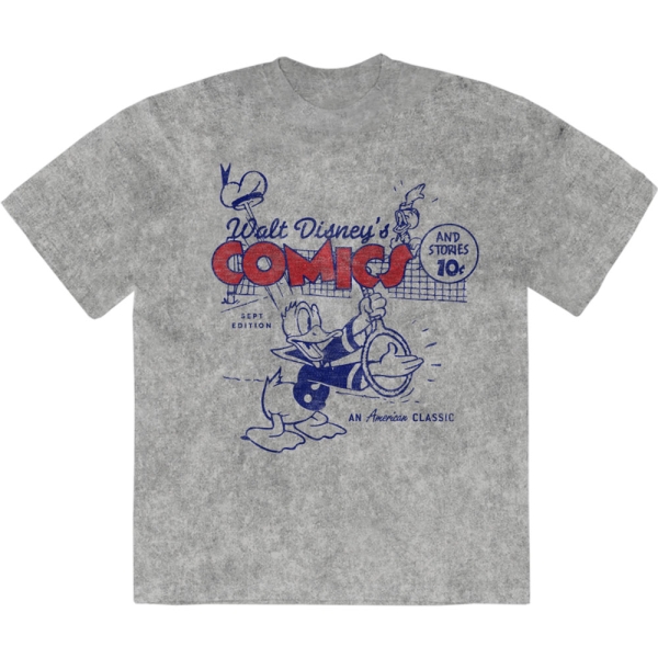Disney - Donald An American Classic Stone Wash Uni Grey T-Shirt i gruppen MERCHANDISE / T-shirt / Nyheter / Film-Musikkkal hos Bengans Skivbutik AB (5673996r)