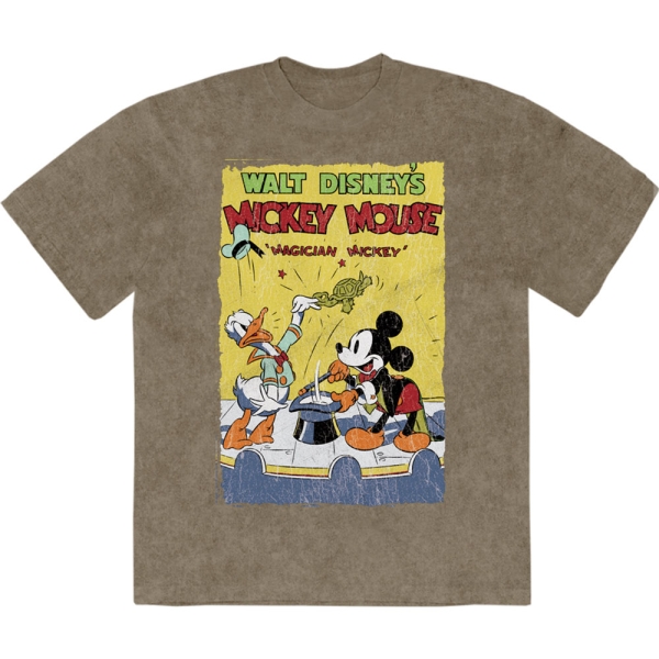 Disney - Mickey Magician Stone Wash Uni Green T-Shirt i gruppen MERCHANDISE / T-shirt / Nyheter / Film-Musikkkal hos Bengans Skivbutik AB (5674019r)
