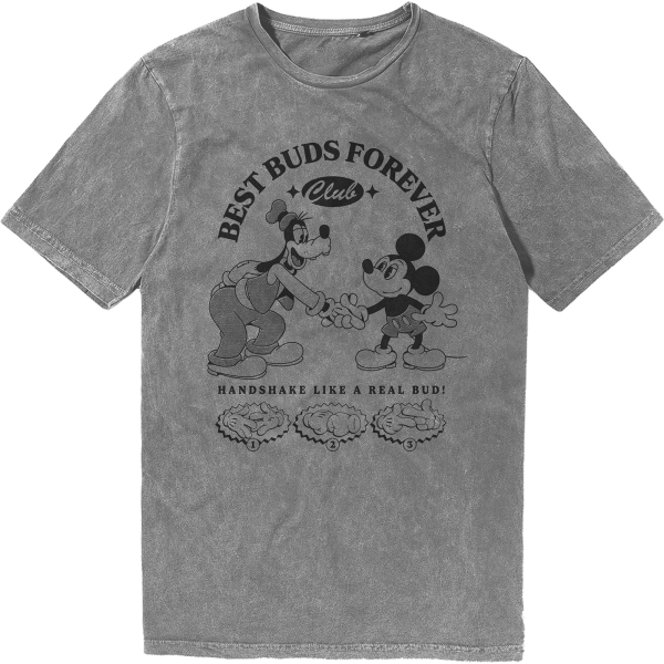 Disney - Mm Best Buds Forever Club Stone Wash Uni Grey T-Shirt i gruppen MERCHANDISE / T-shirt / Nyheter / Film-Musikkkal hos Bengans Skivbutik AB (5674023r)