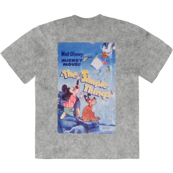 Disney - Mickey The Simple Things Stone Wash Uni Grey T-Shirt i gruppen MERCHANDISE / T-shirt / Nyheter / Film-Musikkkal hos Bengans Skivbutik AB (5674025r)