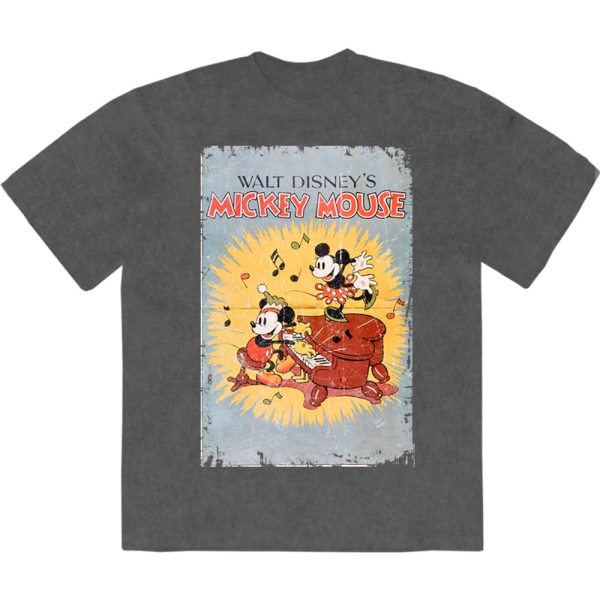 Disney - Mickey Piano Stone Wash Uni Char T-Shirt i gruppen MERCHANDISE / T-shirt / Nyheter / Film-Musikkkal hos Bengans Skivbutik AB (5674026r)
