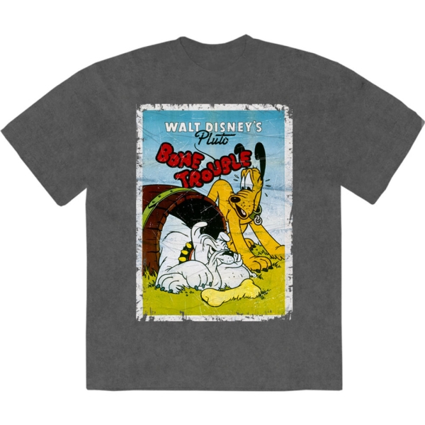 Disney - Pluto Bone Trouble Stone Wash Uni Char T-Shirt i gruppen MERCHANDISE / T-shirt / Nyheter / Film-Musikkkal hos Bengans Skivbutik AB (5674031r)