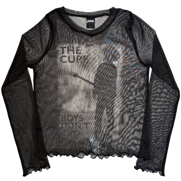 The Cure - Boys Don’T Cry B&W Lady Bl Mesh Crop T-Shirt i gruppen MERCHANDISE / T-shirt / Nyheter / Pop-Rock hos Bengans Skivbutik AB (5674533r)