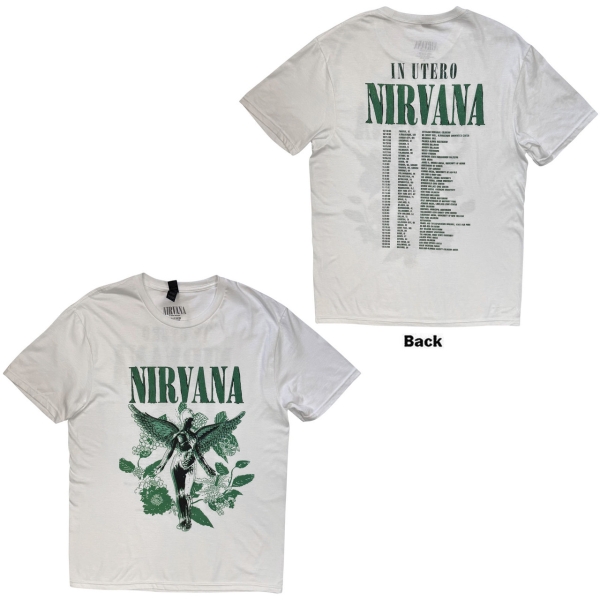 Nirvana - Unisex T-Shirt: In Utero Green (White) (Back Print) i gruppen MERCHANDISE / T-shirt / Pop-Rock hos Bengans Skivbutik AB (5674543r)