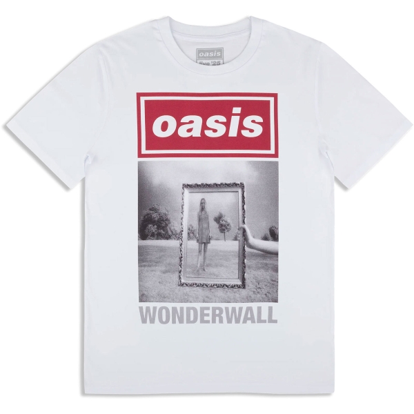 Oasis - Wonderwall Single Cover Wht T-Shirt i gruppen MERCHANDISE / T-shirt / Nyheter / Pop-Rock hos Bengans Skivbutik AB (5674564r)