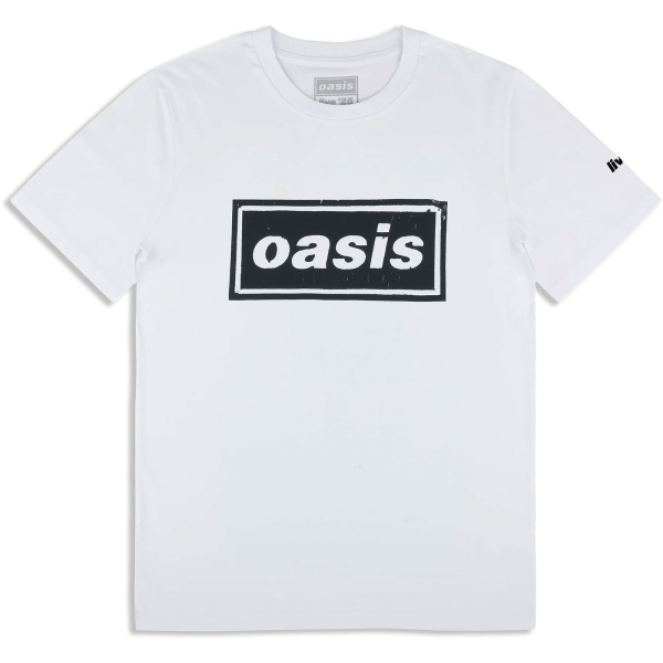 Oasis - Stencil Logo Wht T-Shirt i gruppen MERCHANDISE / T-shirt / Nyheter / Pop-Rock hos Bengans Skivbutik AB (5674567r)
