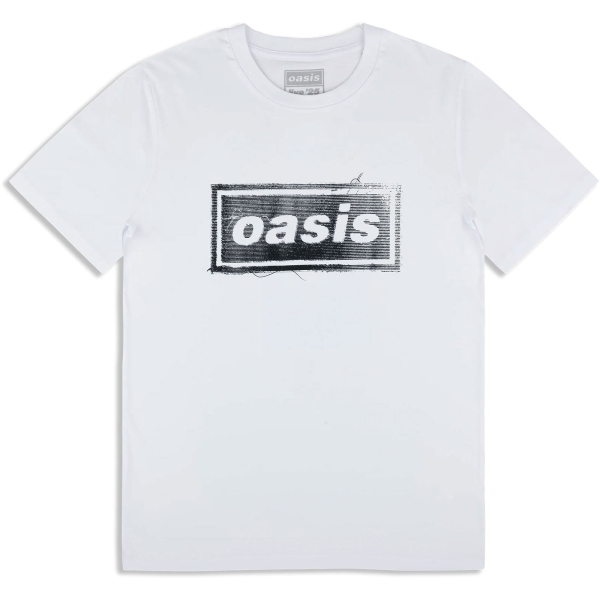 Oasis - Thread Logo Wht T-Shirt i gruppen MERCHANDISE / T-shirt / Nyheter / Pop-Rock hos Bengans Skivbutik AB (5674571r)