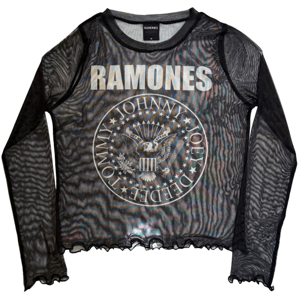 Ramones - Presidential Seal Lady Bl Mesh Crop T-Shirt i gruppen MERCHANDISE / T-shirt / Nyheter / Punk hos Bengans Skivbutik AB (5674579r)