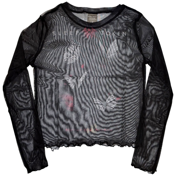 Sleep Token - Butterflies Lady Bl Mesh Crop T-Shirt i gruppen MERCHANDISE / T-shirt / Nyheter / Metal hos Bengans Skivbutik AB (5674590r)