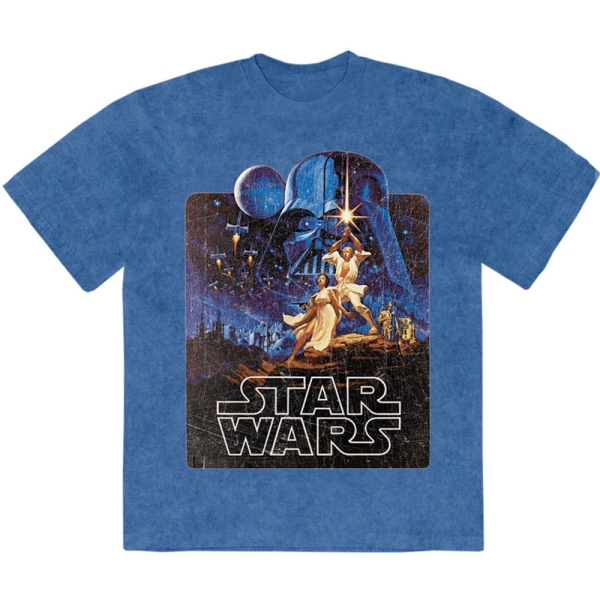 Star Wars - Luke & Leia Pose Stone Wash Uni Denim T-Shirt i gruppen MERCHANDISE / T-shirt / Nyheter / Film-Musikkkal hos Bengans Skivbutik AB (5674596r)