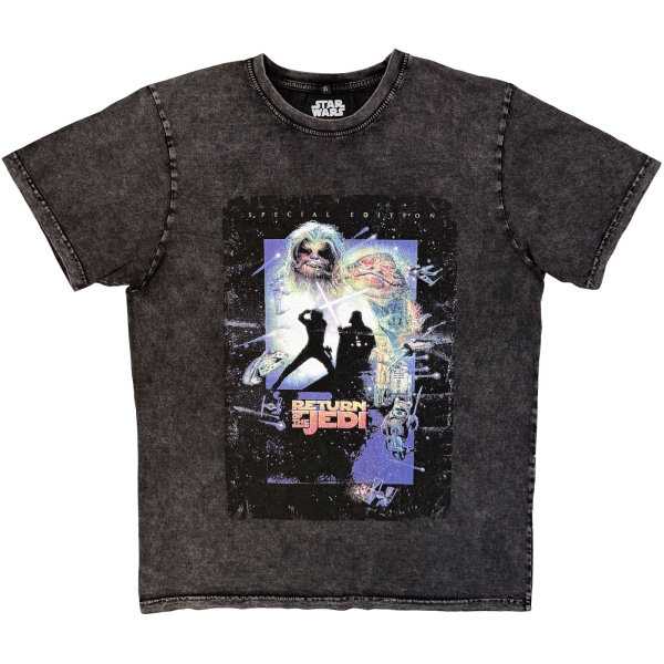Star Wars - Rotj Silhouette Stone Wash Uni Bl T-Shirt i gruppen MERCHANDISE / T-shirt / Nyheter / Film-Musikkkal hos Bengans Skivbutik AB (5674603r)