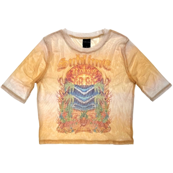 Sublime - Summer Season Lady Orange Mesh Crop T-Shirt i gruppen MERCHANDISE / T-shirt / Nyheter / Punk hos Bengans Skivbutik AB (5674604r)