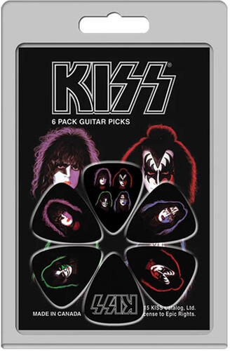 Kiss - Faces - Guitar Picks (6 Pack) i gruppen MERCHANDISE / Merch / Metal hos Bengans Skivbutik AB (5675511)