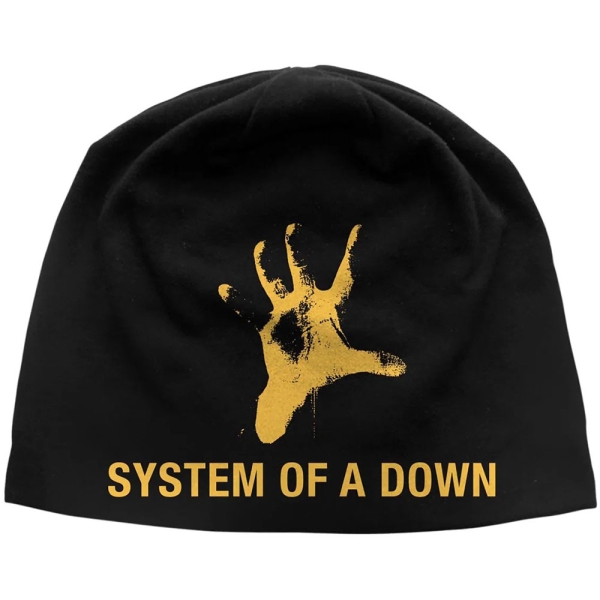 System Of A Down - Unisex Beanie Hat: Hand Jd Print (Black) i gruppen MERCHANDISE / Merch / Nyheter / Metal hos Bengans Skivbutik AB (5676477)