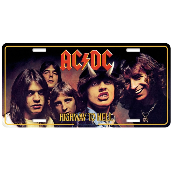 Ac/Dc - Number Plate: Highway To Hell i gruppen MERCHANDISE / Merch / Nyheter / Metal hos Bengans Skivbutik AB (5676491)