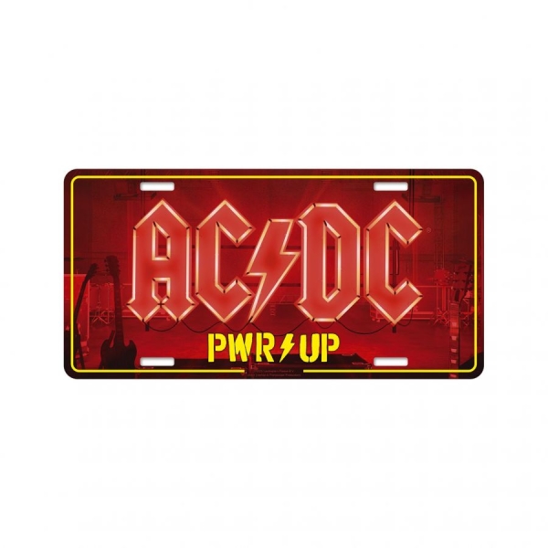 Ac/Dc - Number Plate Pwr Up (30,5 X 15 Cm) i gruppen MERCHANDISE / Merch / Kommende / Metal hos Bengans Skivbutik AB (5676493)