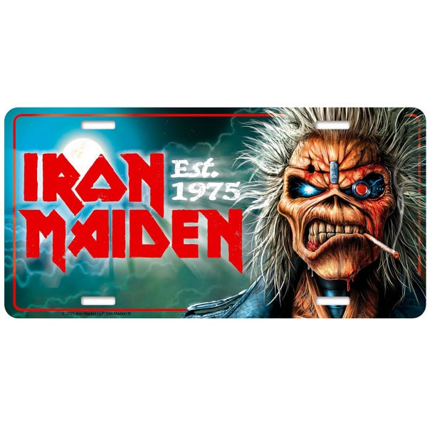 Iron Maiden - Number Plate: Est 1975 i gruppen MERCHANDISE / Merch / Nyheter / Metal hos Bengans Skivbutik AB (5676499)