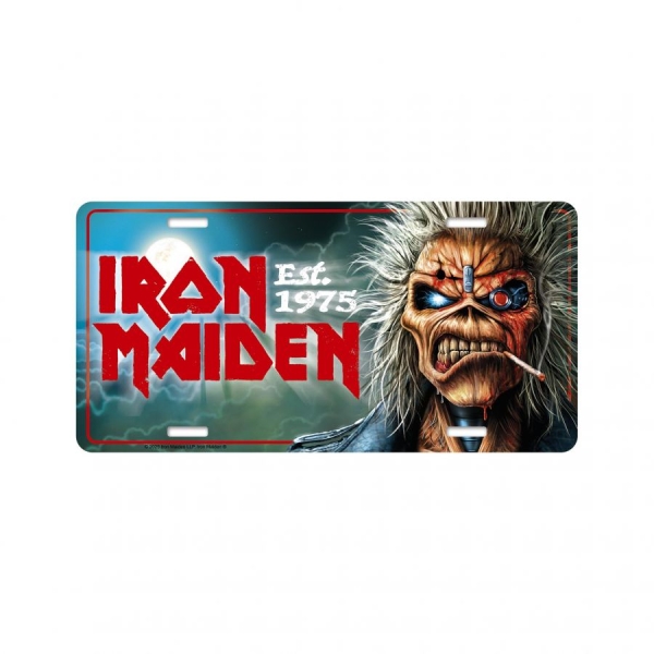 Iron Maiden - Number Plate Est 1975 i gruppen MERCHANDISE / Merch / Kommende / Metal hos Bengans Skivbutik AB (5676499)